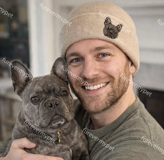 Custom Embroidered Pet Portrait Beanie | furevermypet
