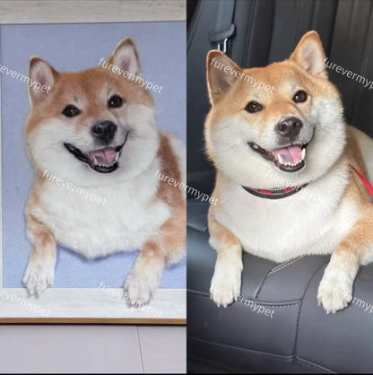 Custom Wool Felt Pet Portrait (Relief Style) in Wooden Frame | furevermypet