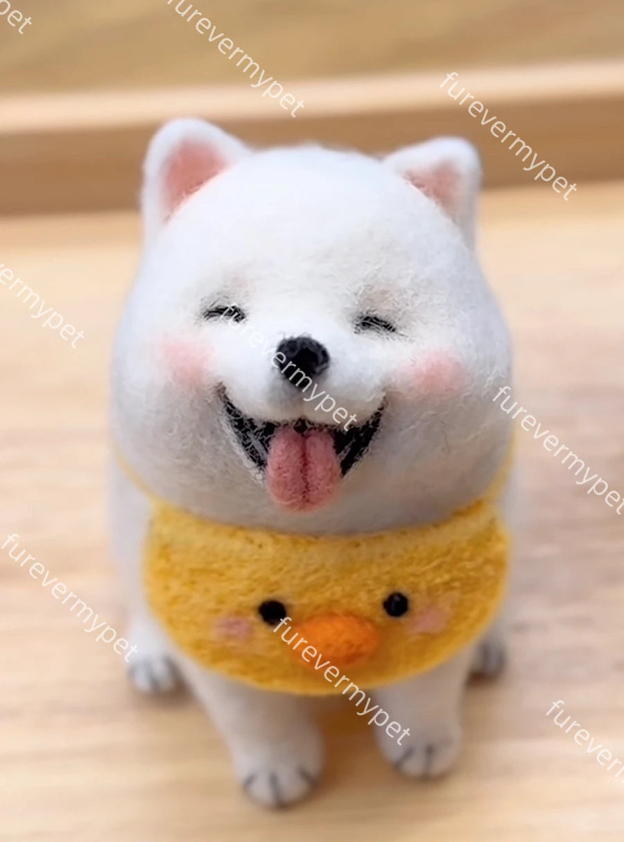 Custom Cartoon Wool Felt Pet Figurine | Cute Handmade Mini Plush | furevermypet