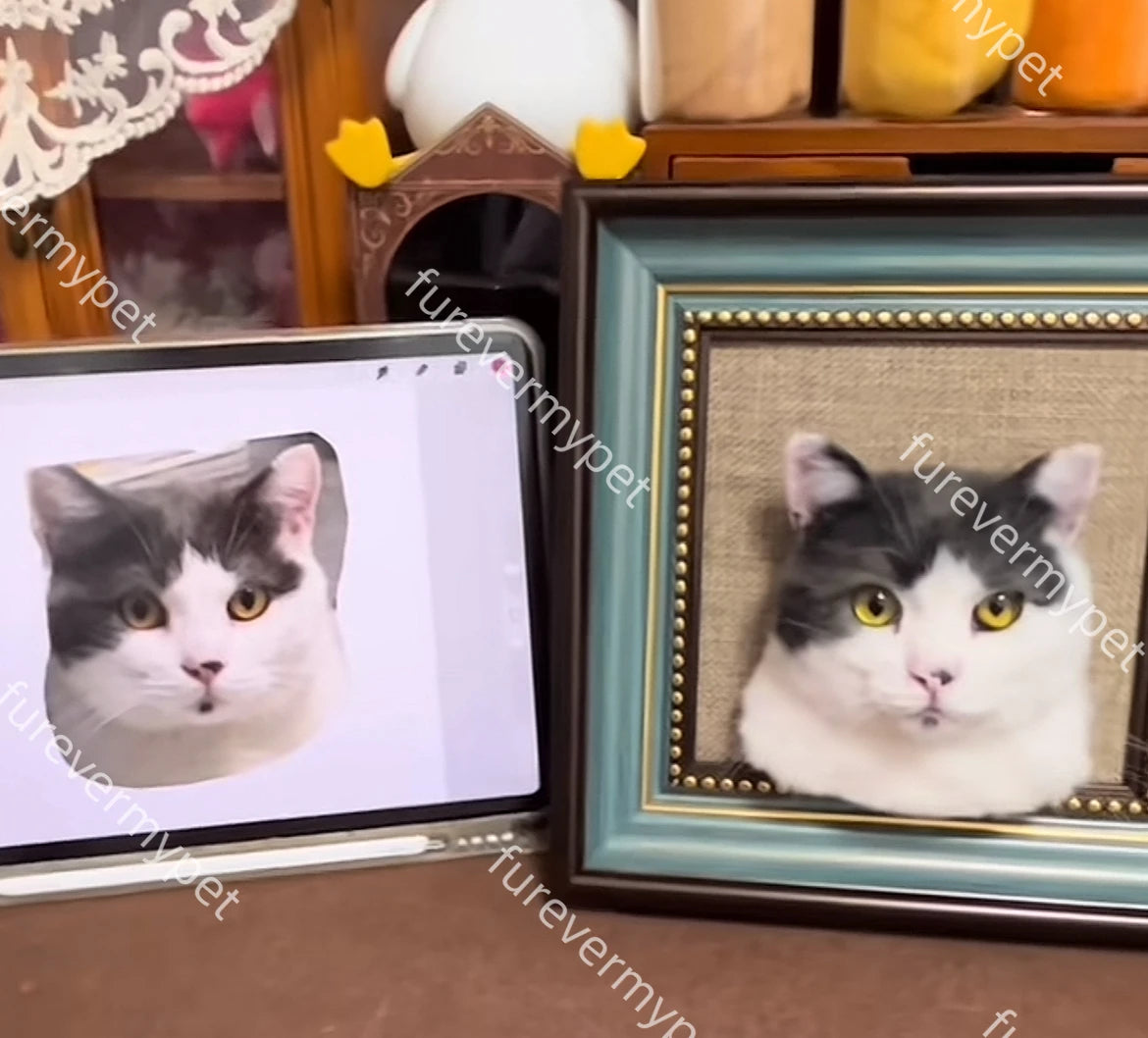 Personalized Pet Plush Clone with Wooden Frame | furevermypet