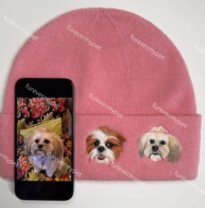 Custom Embroidered Pet Portrait Beanie | furevermypet