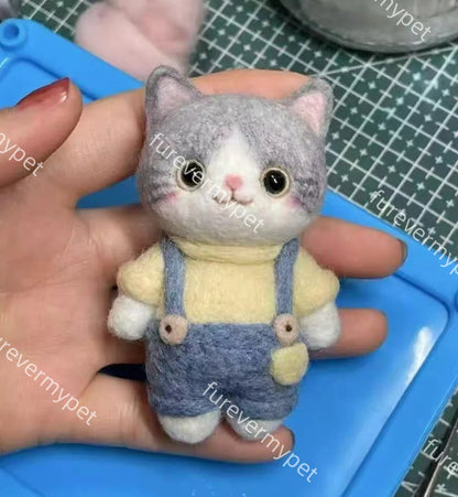 Custom Cartoon Wool Felt Pet Figurine | Cute Handmade Mini Plush | furevermypet