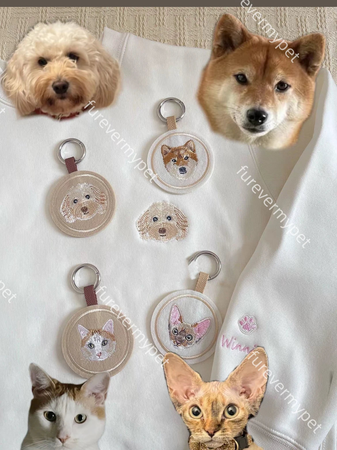 Custom Embroidered Pet Portrait Sweatshirt | furevermypet