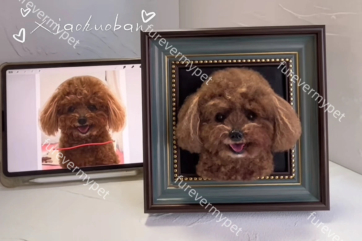 Personalized Pet Plush Clone with Wooden Frame | furevermypet