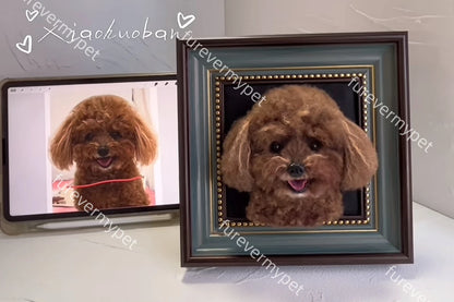 Personalized Pet Plush Clone with Wooden Frame | furevermypet