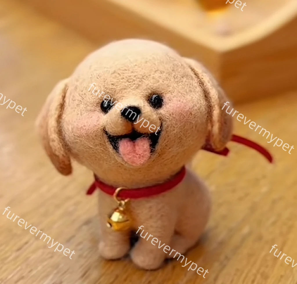Custom Cartoon Wool Felt Pet Figurine | Cute Handmade Mini Plush | furevermypet