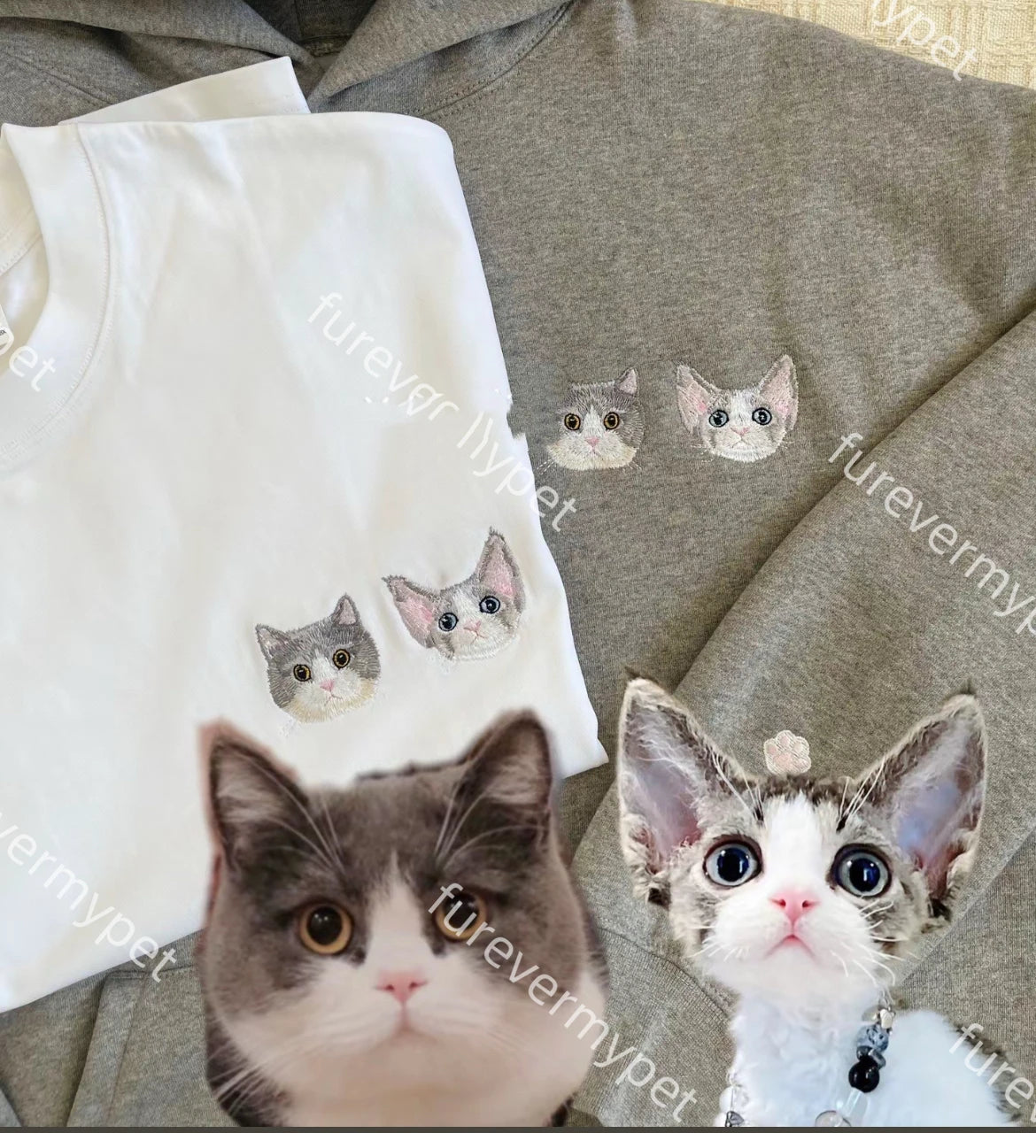 Custom Embroidered Pet Portrait Sweatshirt | furevermypet