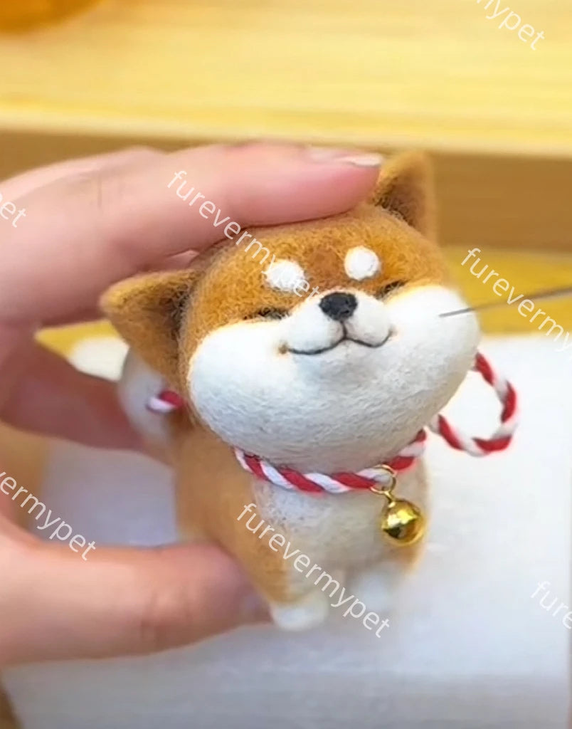 Custom Cartoon Wool Felt Pet Figurine | Cute Handmade Mini Plush | furevermypet