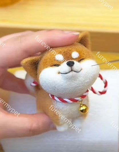 Custom Cartoon Wool Felt Pet Figurine | Cute Handmade Mini Plush | furevermypet