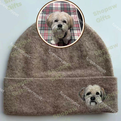 Custom Embroidered Pet Portrait Beanie | furevermypet
