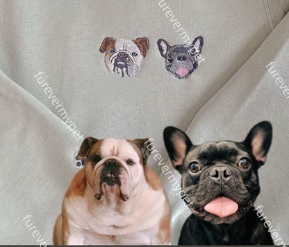 Custom Embroidered Pet Portrait Sweatshirt | furevermypet
