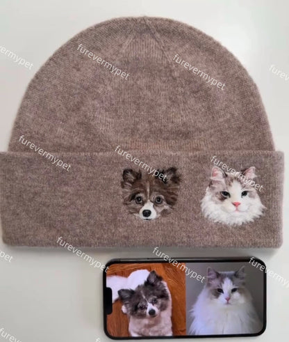 Custom Embroidered Pet Portrait Beanie | furevermypet
