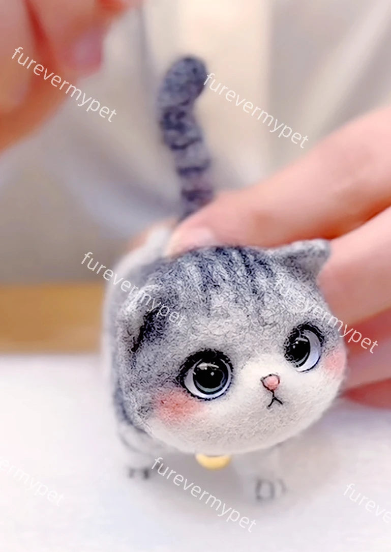 Custom Cartoon Wool Felt Pet Figurine | Cute Handmade Mini Plush | furevermypet