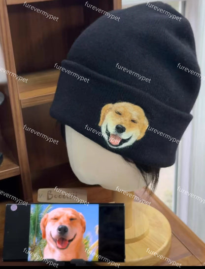 Custom Embroidered Pet Portrait Beanie | furevermypet