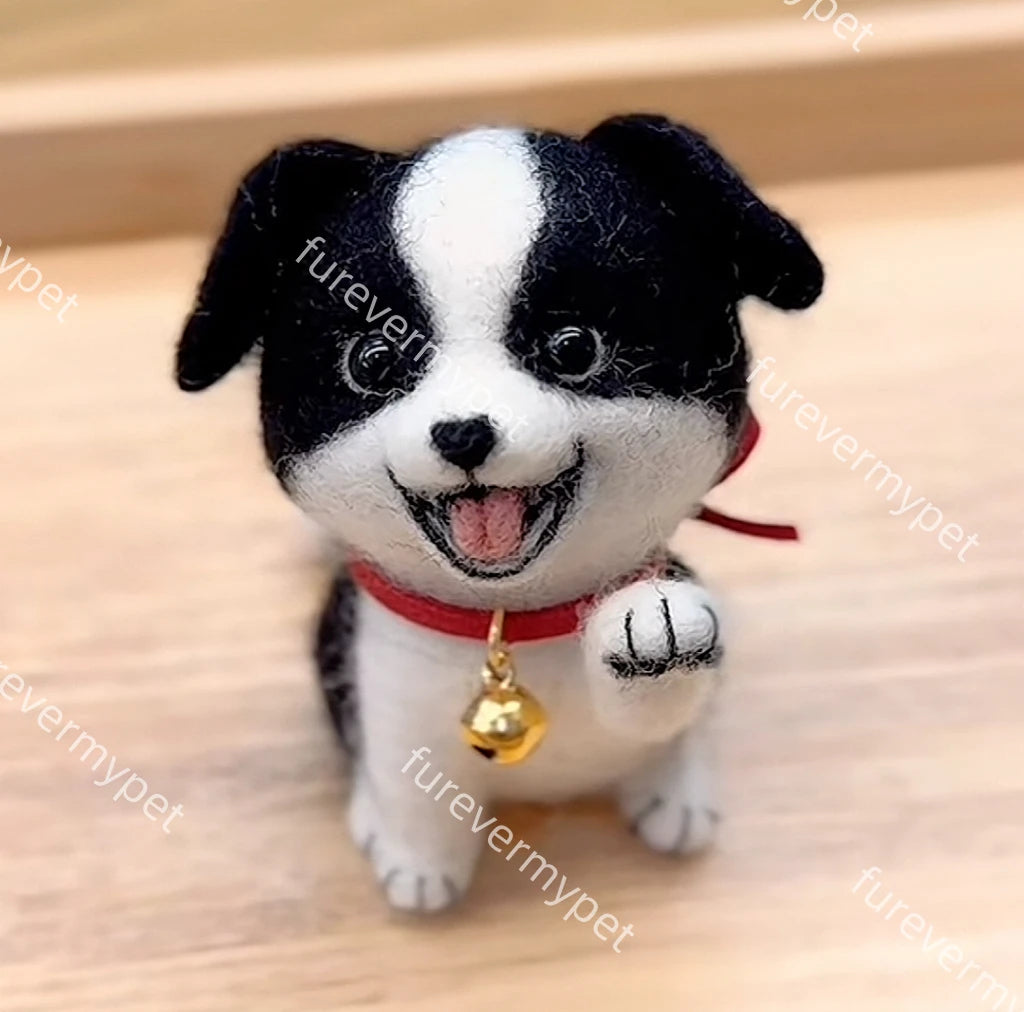 Custom Cartoon Wool Felt Pet Figurine | Cute Handmade Mini Plush | furevermypet